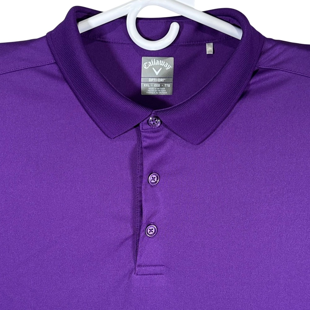Callaway Opti-Dri Mens XXL Purple Short Sleeve Performance Golf Polo